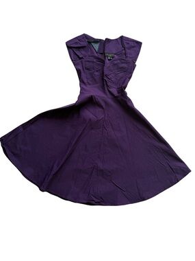 Stop Staring Deep Purple Fit-and-Flare Midi Dress